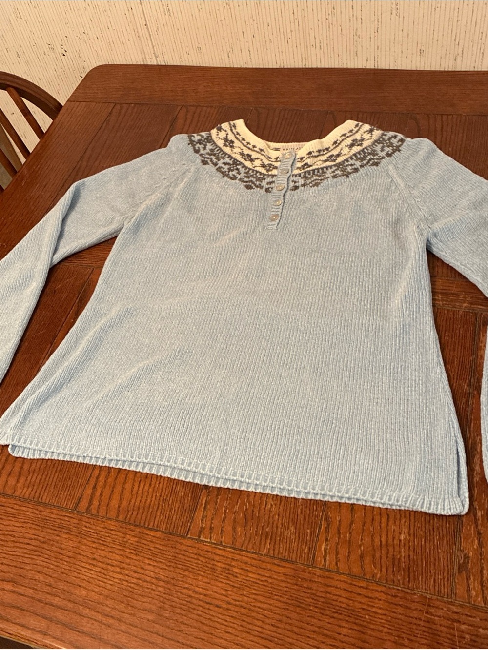 Vintage White Stag Sweater Womens M Knit Pullover Long Sleeve Cozy Soft